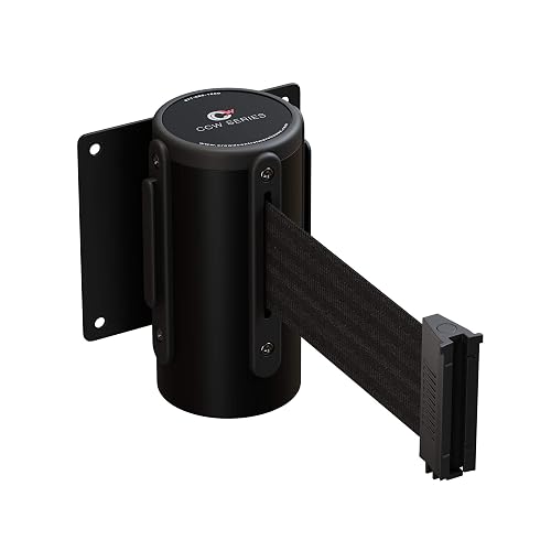 Multitudes Control Warehouse - Barrera retráctil para cinturón de pared, 11 pies, cinturón negro