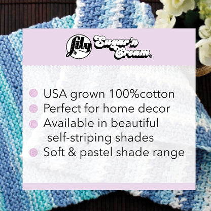 Lily Sugar N Cream Conos - Hilo de popurrí - 1 paquete de 14 oz/400 g - Algodón - #4 M - 706 yardas - Tejer/Crochet