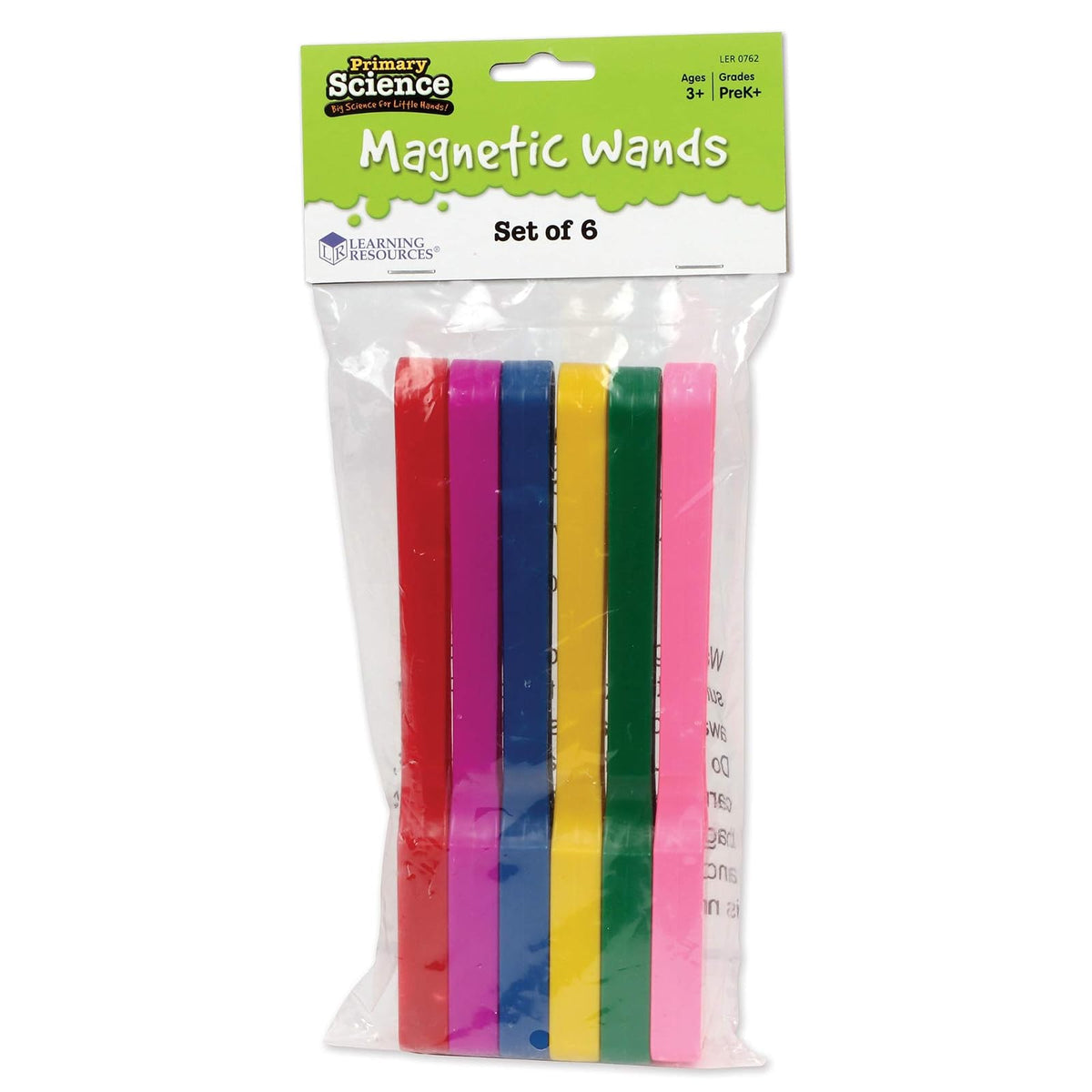 Learning Resources LER0762 Magnetic Wands, Set de 6, 8 In L, Multicolor