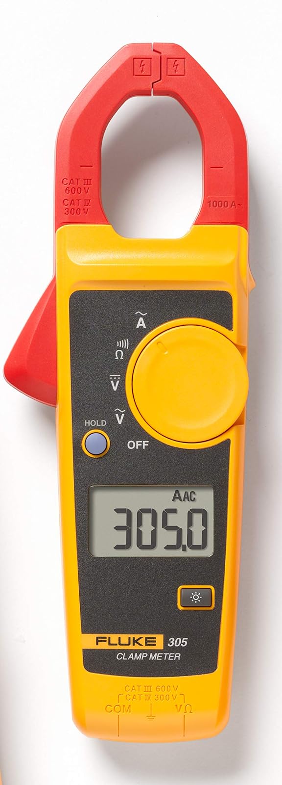 Fluke Pinza Amperimétrica 305 999 A CA Apertura de 30 mm Pantalla Retroiluminada, CAT IV 300 V/CAT III 600 V (Valor Medio)