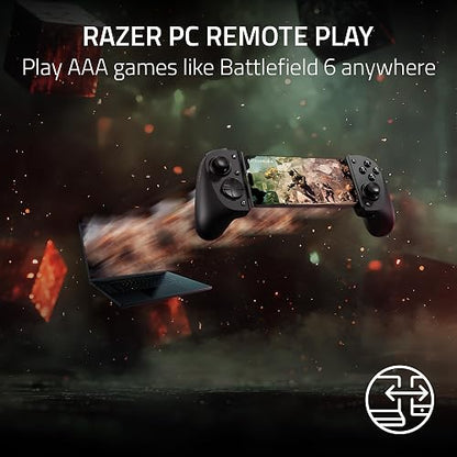 Razer Kishi V3 - Controlador de juegos para iPhone 15 y 16, Android: palillos TMR de tamaño completo - Botones traseros dobles - Se adapta a la mayoría de las fundas de teléfono - Juego con cable y