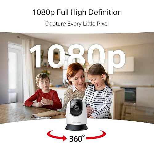 MERCUSYS MC200 Cámara de Seguridad WiFi Interior - Resolución FHD - Cobertura 360° - Visión Nocturna Infrarroja - Detección de Movimiento - Audio Bidireccional - 512GB - App