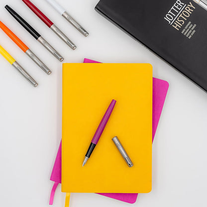 Parker Jotter Originals Fountain Pen, Classic Orange Finish, Medium Nib, Blue & Black Ink