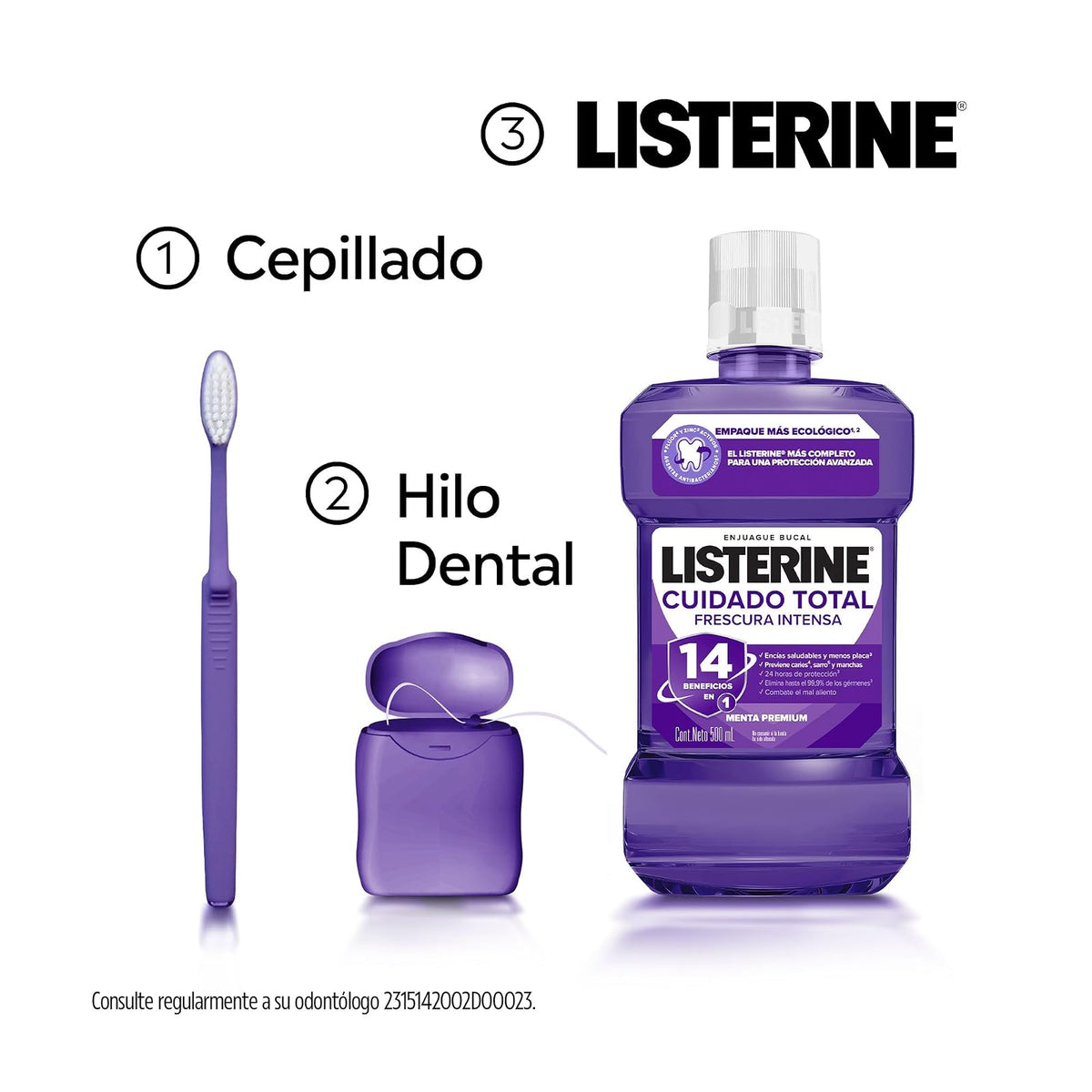 LISTERINE Enjuague Bucal Cuidado Total 1 L