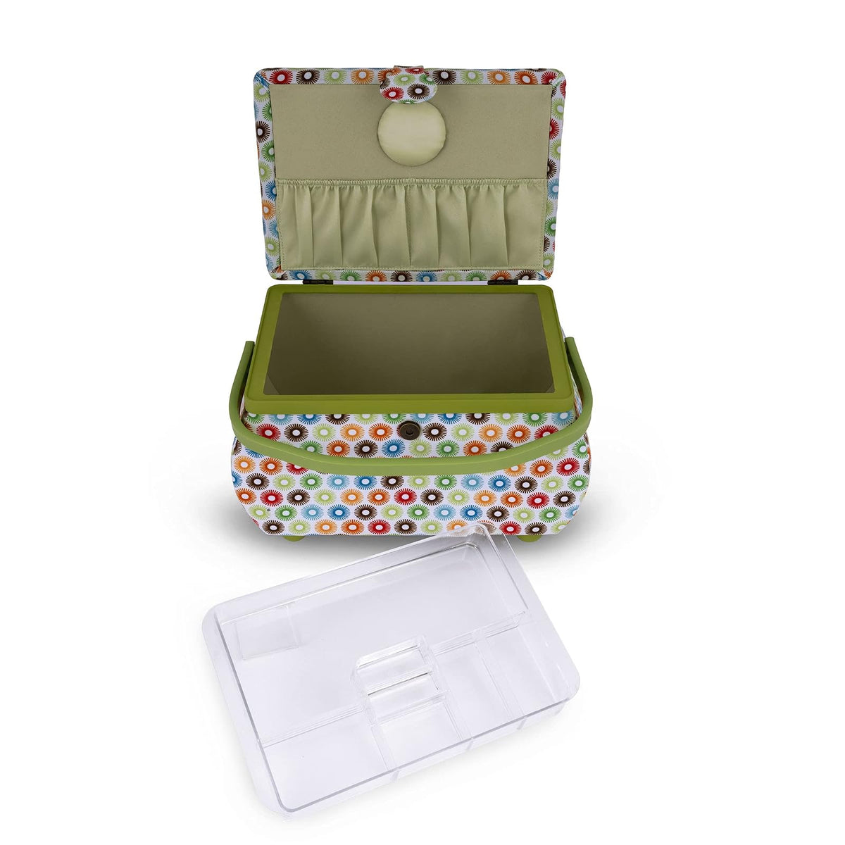 Dritz Cesta de costura, multicolor retro