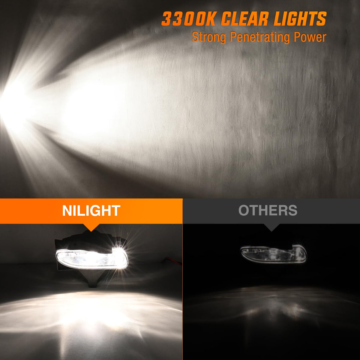Nilight Conjunto de Luces Antiniebla Ford Mustang 1999-2004 880 12V Lente Transparente