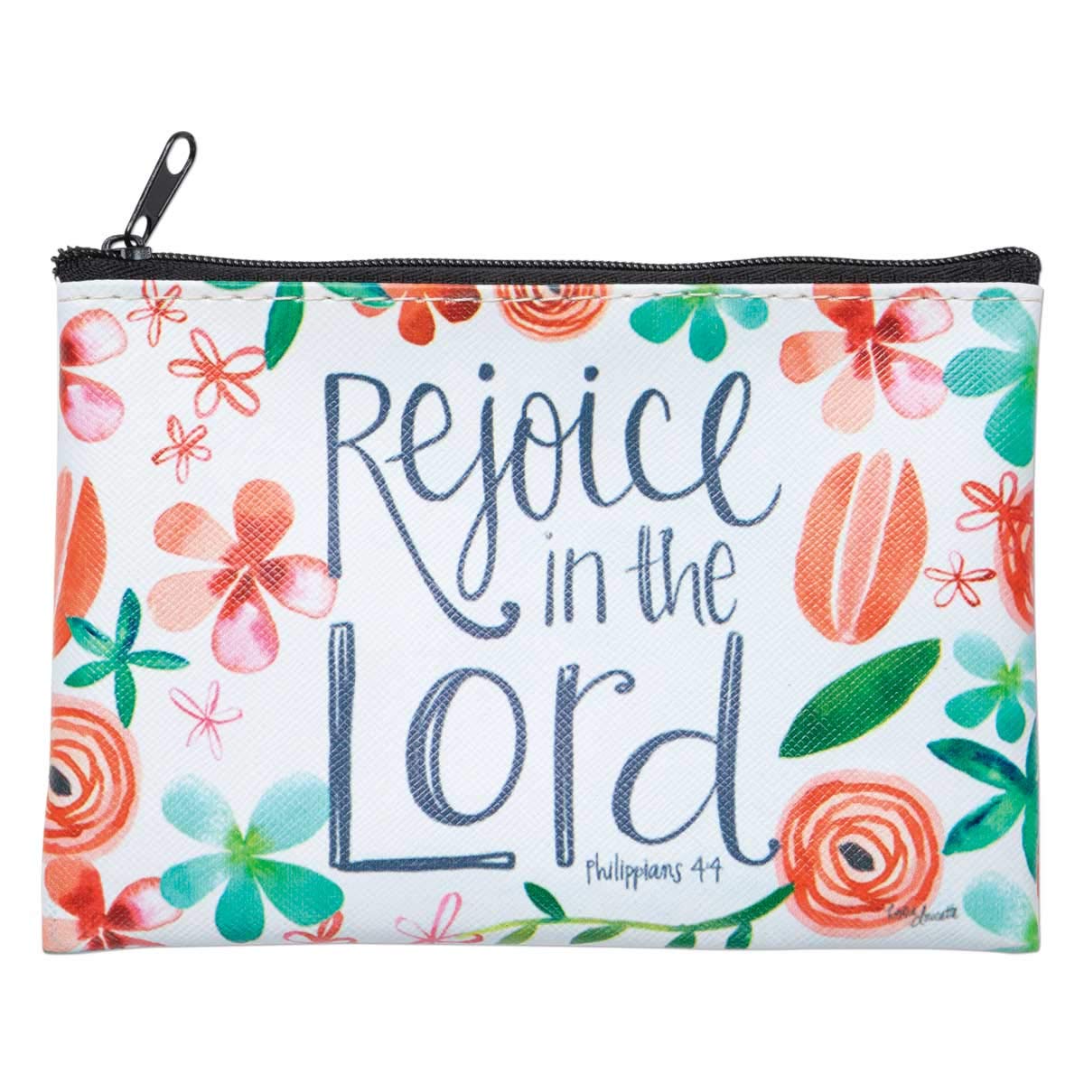 Brownlow Gifts Simple Inspirations - cartera de lona con cierre, 6 x 4.25 pulgadas, Regoice In The Lord