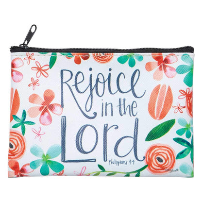 Brownlow Gifts Simple Inspirations - cartera de lona con cierre, 6 x 4.25 pulgadas, Regoice In The Lord