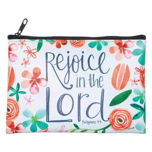 Brownlow Gifts Simple Inspirations - cartera de lona con cierre, 6 x 4.25 pulgadas, Regoice In The Lord