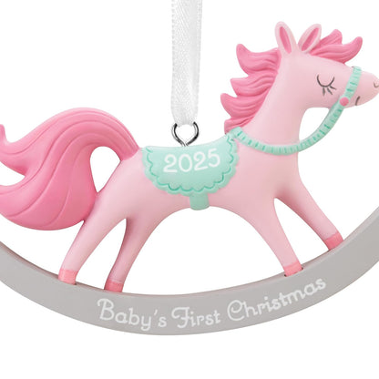 Hallmark - Adornos de Navidad para bebé y niña, Primer Caballo mecedor de Navidad 2025, Regalos para bebés