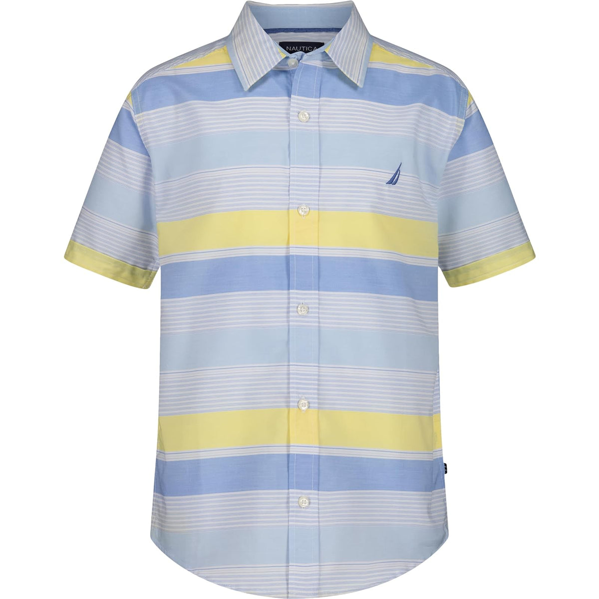 Nautica - Camisa Tejida de Manga Corta con Botones, Ligera y Transpirable
