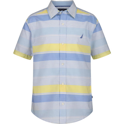 Nautica - Camisa Tejida de Manga Corta con Botones, Ligera y Transpirable
