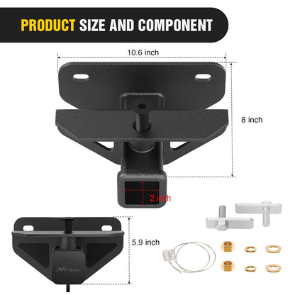 Nilight Receptor de Enganche de Remolque Trasero 90055A, 5 cm, Clase 3, para Dodge Ram 1500 2003-2018 y Ram 2500/3500 2003-2013