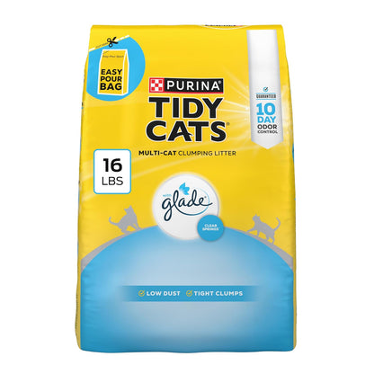 Purina Tidy Cats Clumping Multi Cat Litter, Glade Clear Springs - 16 LB. Bag