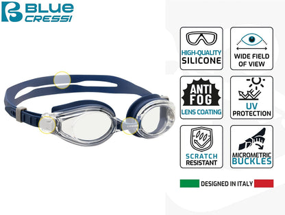 Cressi - anteojos de natación para adultos, puentes nasales intercambiables para mayor comodidad y máxima visibilidad, Nuoto 3.0