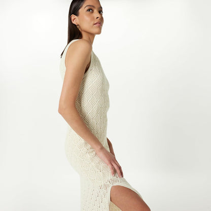 The Drop Ritu - Vestido Largo de Ganchillo para Mujer, Color Blanco Whisper, XS