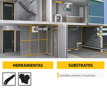SIKA - Espuma expansiva - Sika Boom 400 Fire - Espuma expansiva de poliuretano profesional resistente al fuego - Temperatura entre –40 ° C y +90 ° C - Firestop hasta 4H - Clase EI 240 - Bote 750 ml