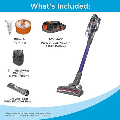 Black+Decker Powerseries Extreme Aspiradora inalámbrica para Mascotas (BSV2020P)