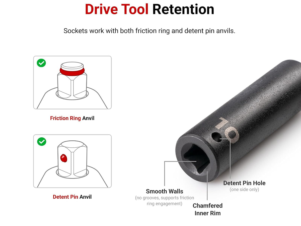 TEKTON SID23118 - Enchufe de impacto de 6 puntos de profundidad de 1/2 pulgada x 18 mm de profundidad