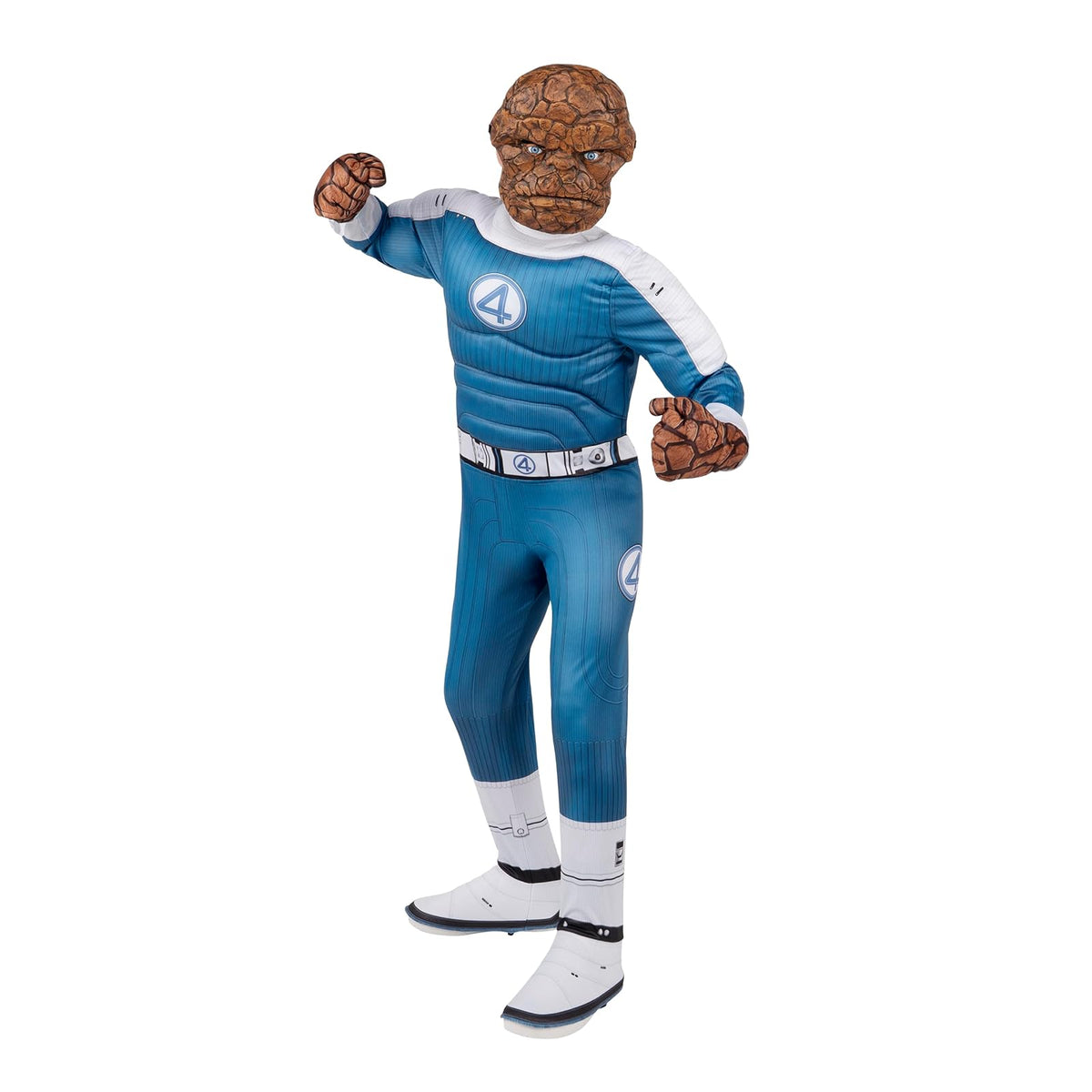 MARVEL The Thing - Disfraz oficial de Halloween para jóvenes, overol acolchado de alta calidad con máscara de plástico y guantes acolchados (M)