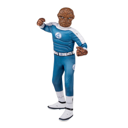 MARVEL The Thing - Disfraz oficial de Halloween para jóvenes, overol acolchado de alta calidad con máscara de plástico y guantes acolchados (M)