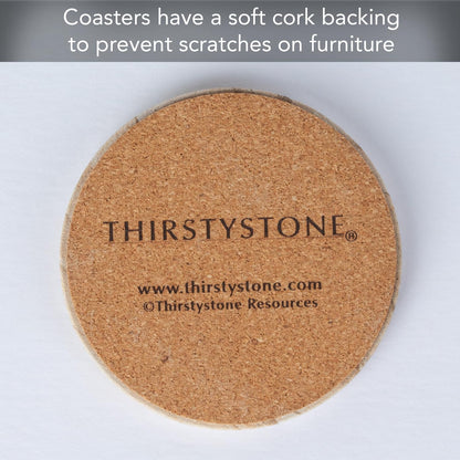 Thirstystone Marca – Posavasos de Arena del Desierto, Multicolor, Piedra Arenisca Natural, Piedra Duradera con Diferentes Patrones, Cada Posavasos es un Redondo Original de 4 Pulgadas