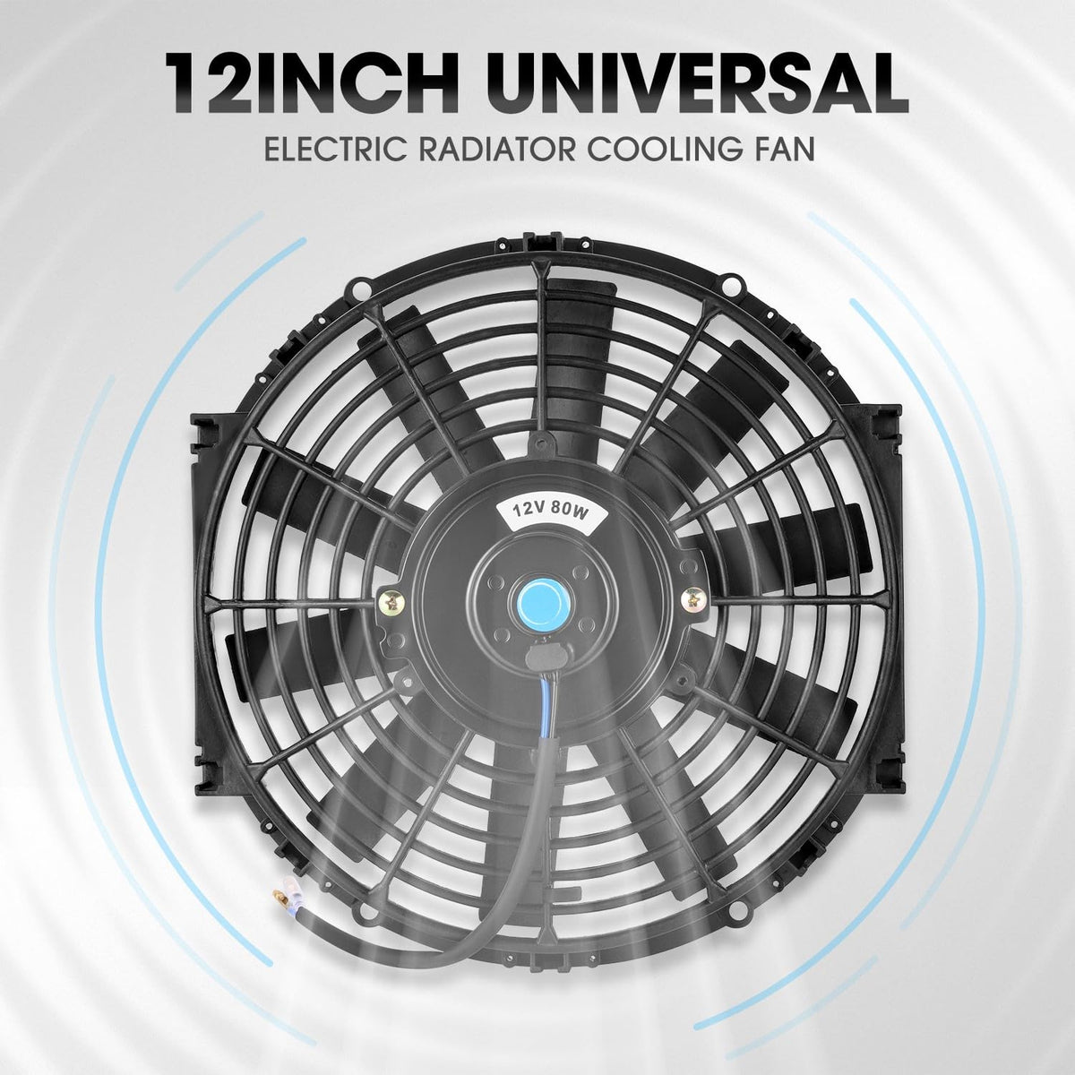 DNA MOTORING - Kit de 2 piezas de 12 pulgadas para radiador eléctrico con interruptor de cableado, kit de relé universal de alto rendimiento y ventilador delgado con kit de montaje, RAF-12X2+SW-KIT