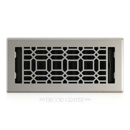Decor Grates NGH212-NKL - Registrador de piso, 4 x 10, Plated Nickel