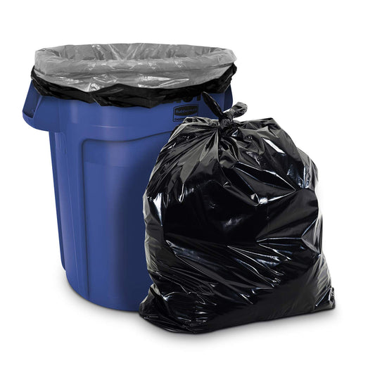 Aluf Plastics 33 Gallon 1.7 MIL (eq) Black Heavy Duty Trash Can Liners - 33" x 39" - Pack of 100 - For Contractor, Industrial, Commercial