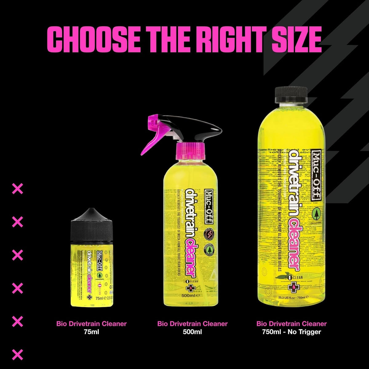 Muc Off Limpiador de Tren de transmisión Bio, 500 mililitros, eficaz Limpiador de Cadena de Bicicleta Biodegradable y espray desengrasante, Apto para Todo Tipo de