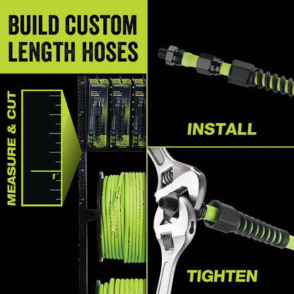 Flexzilla Pro Air Hose, Bulk Plastic Spool, 1/2 in. x 250 ft., Heavy Duty, Lightweight, Hybrid, ZillaGreen - HFZ12250YW