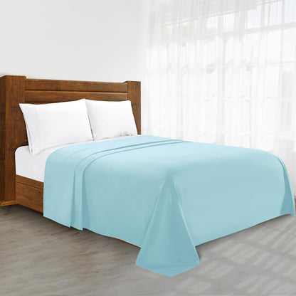 Elegant Comfort Sábana Plana de Microfibra de Lujo - California King - Agua (Aqua)