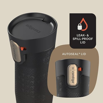 Contigo x Ally Love - Termo de acero inoxidable con aislamiento al vacío, tecnología Autoseal, a prueba de derrames, mantiene el frío 24 h y el calor 11 h, sin BPA, 473 ml, West Loop 3.0, Licorice