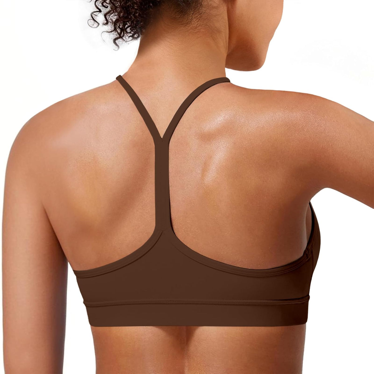 MIRITY Brasier Deportivo Acolchado con Espalda en Y para Mujer, Espalda Cruzada y Tirantes Delgados de bajo Impacto para Yoga y Entrenamiento