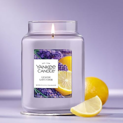 Yankee Candle - Vela perfumada de limón y lavanda, tarro grande de 22 onzas con hasta 150 horas de tiempo de combustión, regalo, cumpleaños