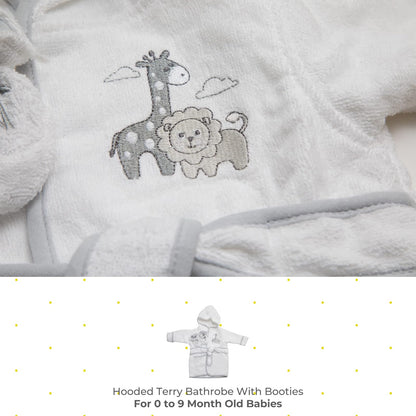 Spasilk - Albornoz de felpa con capucha 100% algodón con botines, regalo de talla única para bebé, ducha