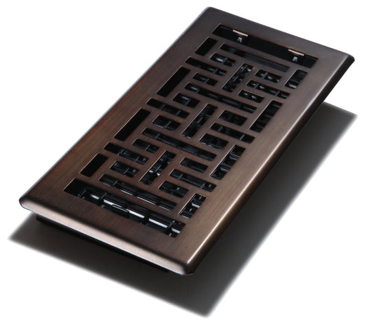 Decor Grates AJH410-RB-8 AJH410-RB-8 Oriental Floor Register, Rubbed Bronze, 4-Inch by 10-Inch, 8-Pack