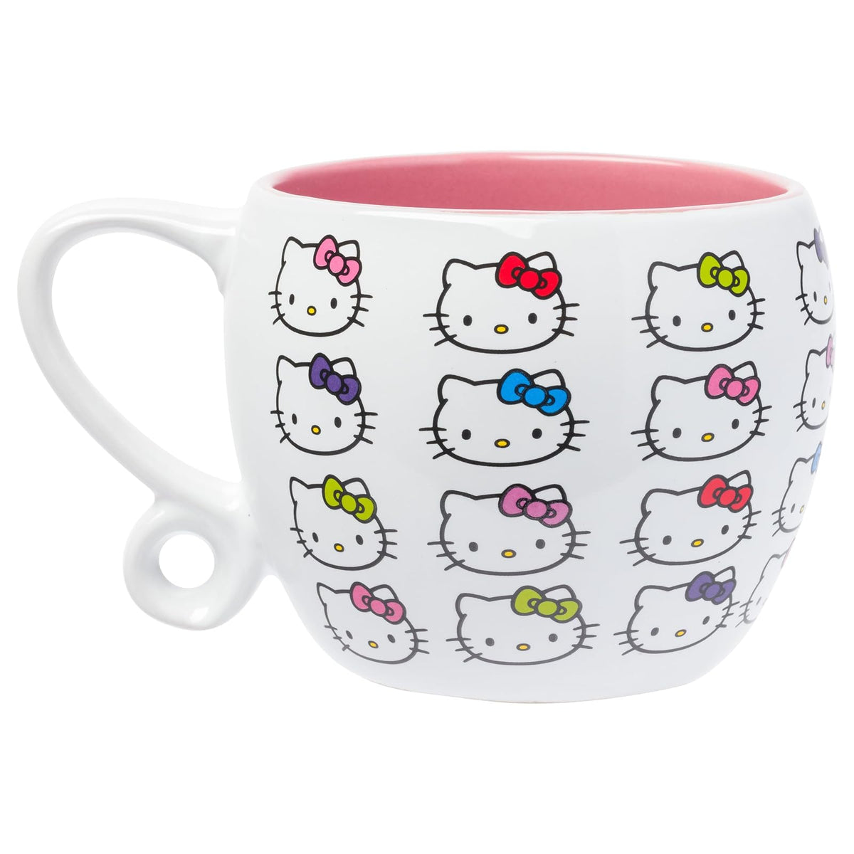 Silver Buffalo Sanrio Hello Kitty - Taza de cerámica con asa redonda para cuerpo, 16 onzas
