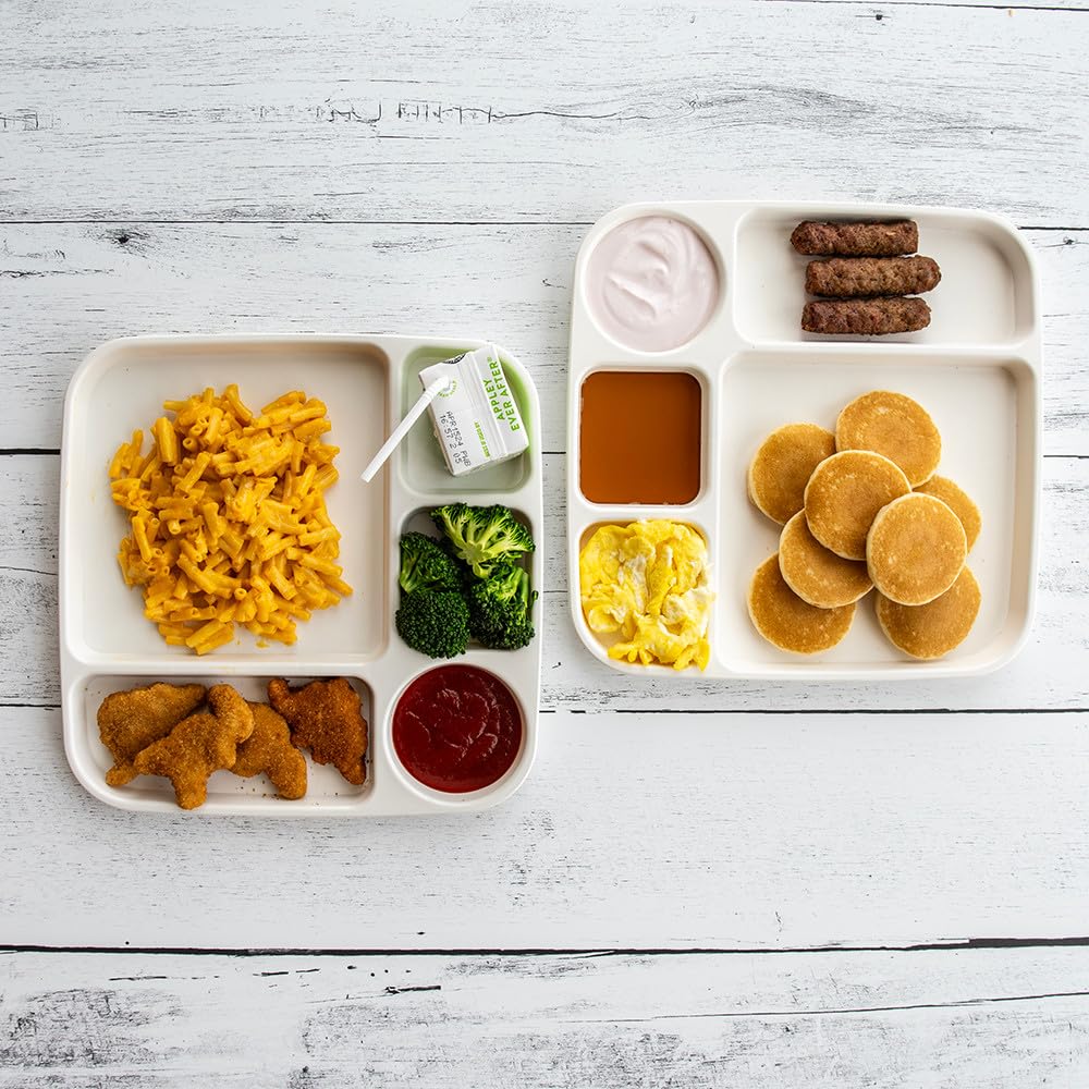 Nordic Ware - Juego de 2 bandejas divididas para comidas, color blanco, polipropileno apto para microondas