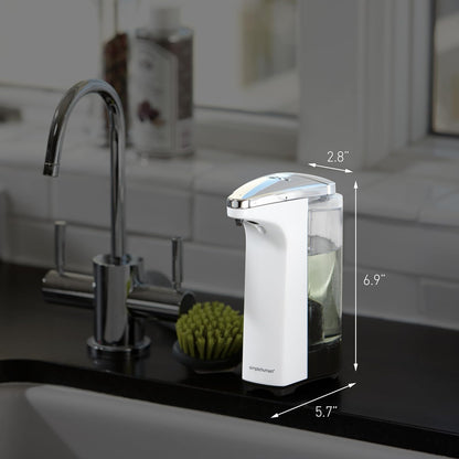 simplehuman, dispensador automático de jabón con sensor de 237 ml, níquel cepillado