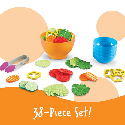 Learning Resources New Sprouts Garden Fresh Salad Set, Juguetes de Comida, Vegetales para Niños, Desarrolla Habilidades de Motricidad Fina, 38 Piezas, Edades 18+ Meses