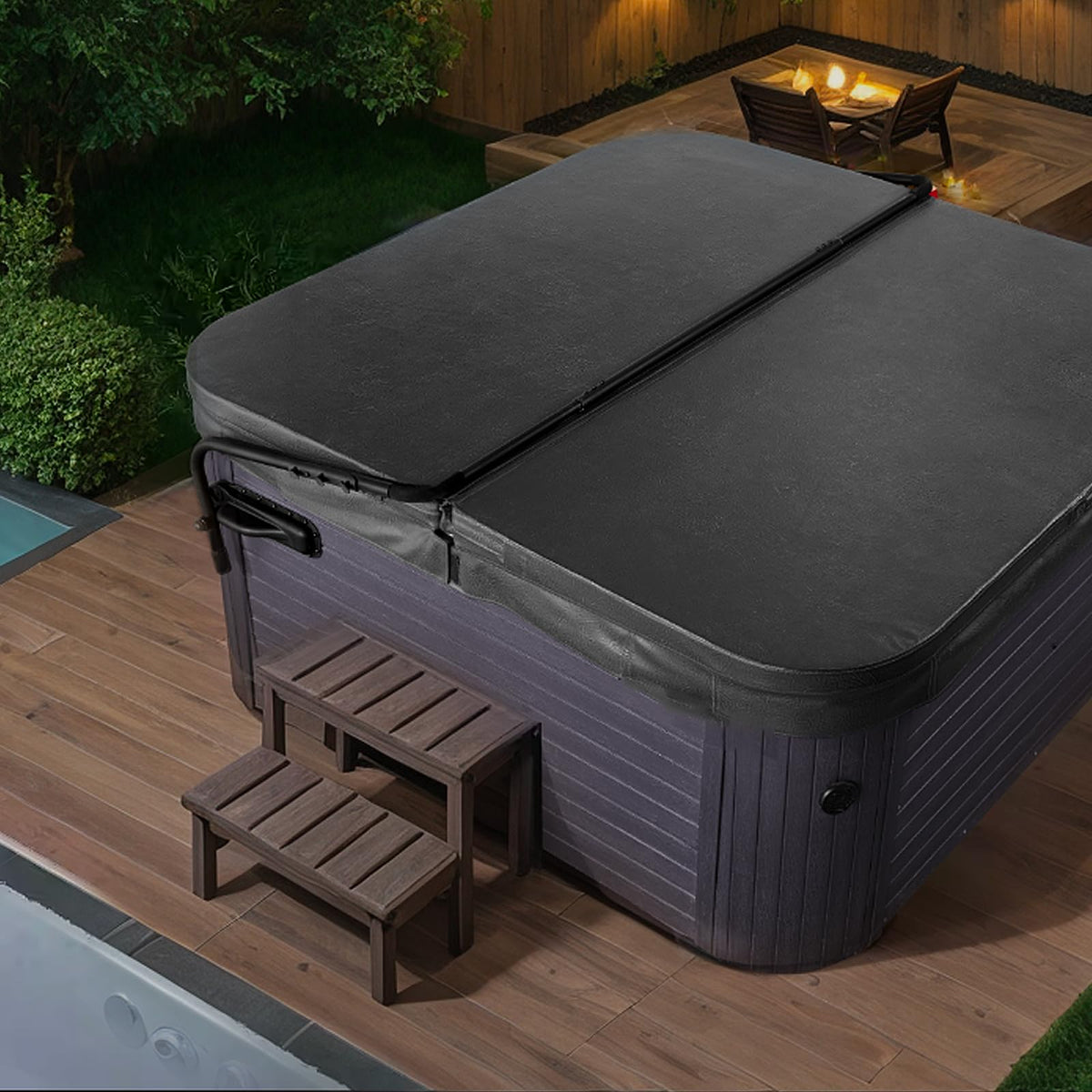 VEVOR Elevador de Cubierta para Bañera de Hidromasaje Altura Ajustable 80-105 cm Ancho 175-255 cm Instalado en Ambos Lados en Parte Superior Adecuado para Diferentes Tamaños de Bañeras Rectangulares
