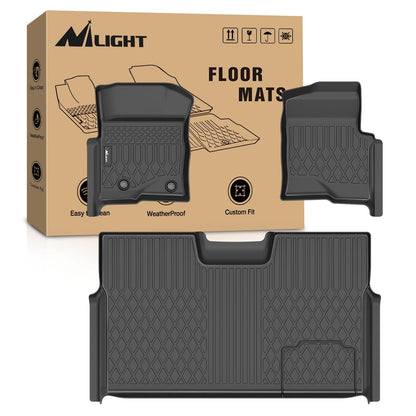 Nilight TPE - Alfombrillas para Ford F150 F-150 SuperCrew Crew | 2010, 2011, 2012, 2013, 2014 - Revestimientos de piso resistentes para todo tipo de clima