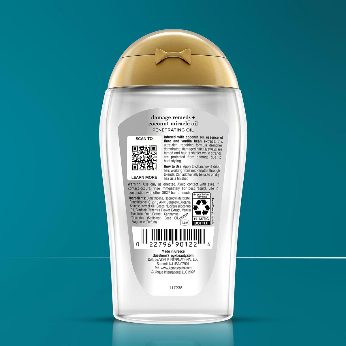 OGX, Tratamiento Capilar Reparador de Aceite de Coco, 100 ml