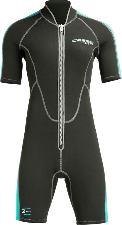 Cressi Hombre y Mujeres; Traje de Neopreno con Cremallera Frontal Completa para natación, esnórquel, Buceo - Lido Short: diseñado en Italia