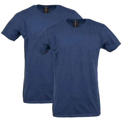 Gildan Softstyle Camiseta de Algodón para Hombre, Estilo G64000 - Azul marino (paquete de 2) - M