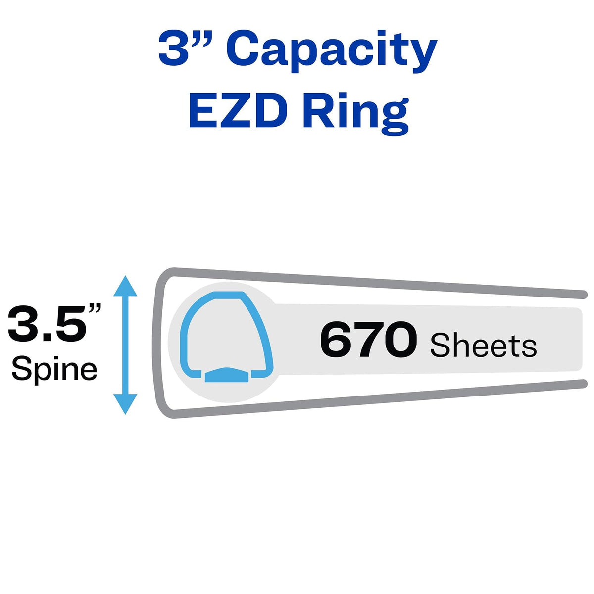 Avery Heavy-Duty Binder with 3-Inch One Touch EZD Ring, Blue (79883)