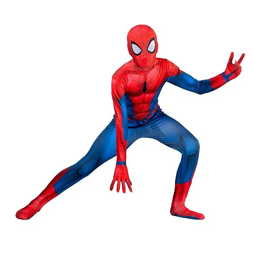 Marvel - Overol Zentai de Lujo con diseño Impreso y máscara de Elastano Desmontable y Ojos de plástico