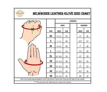 Milwaukee Leather SH198 - Guantes sin Dedos Bordados con Llama Negra para Hombre con Palma de Gel (Mediano)
