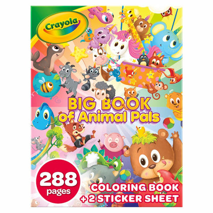 Crayola - Libro grande de amigos de animales, 288 páginas para colorear, regalo para niños, edad 3, 4, 5, 6 años
